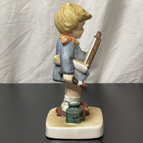 Vintage Hummel Style Boy Figurine with Clipboard Book Inkwell Artist Scholar 6” - Picture 8 of 8